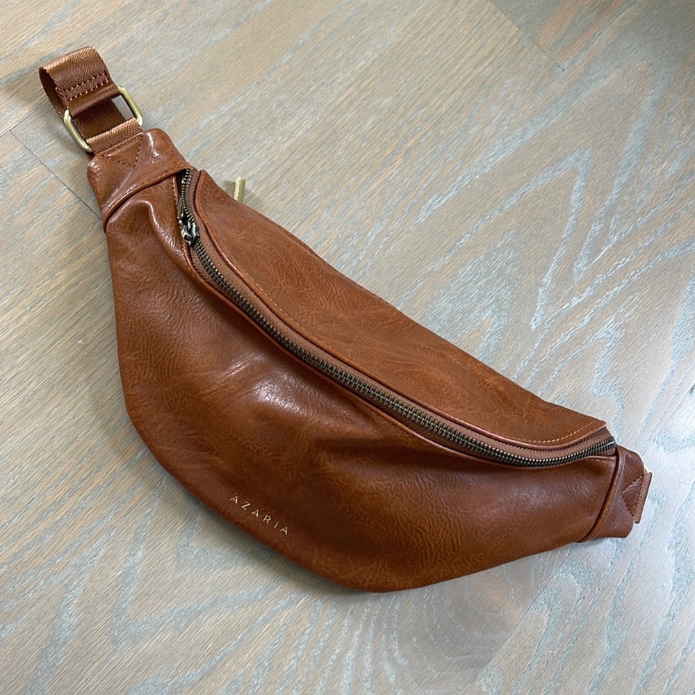 Brown faux leather Azeria Fanny pack